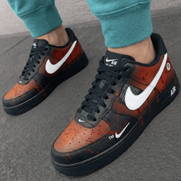 Blood - Splatter Pattern Black Red Custom Air Force 1 - view 3