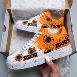 Sunflower Orange White Custom Air Force 1 - view 2