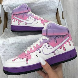 Drip Pattern Baby Pink Purple Custom Air Force 1