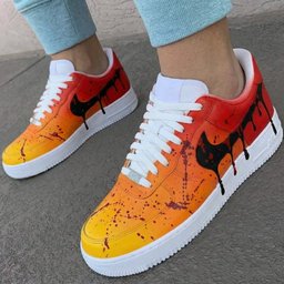 Drip Paint Pattern Orange Red Custom Air Force 1 - view 3