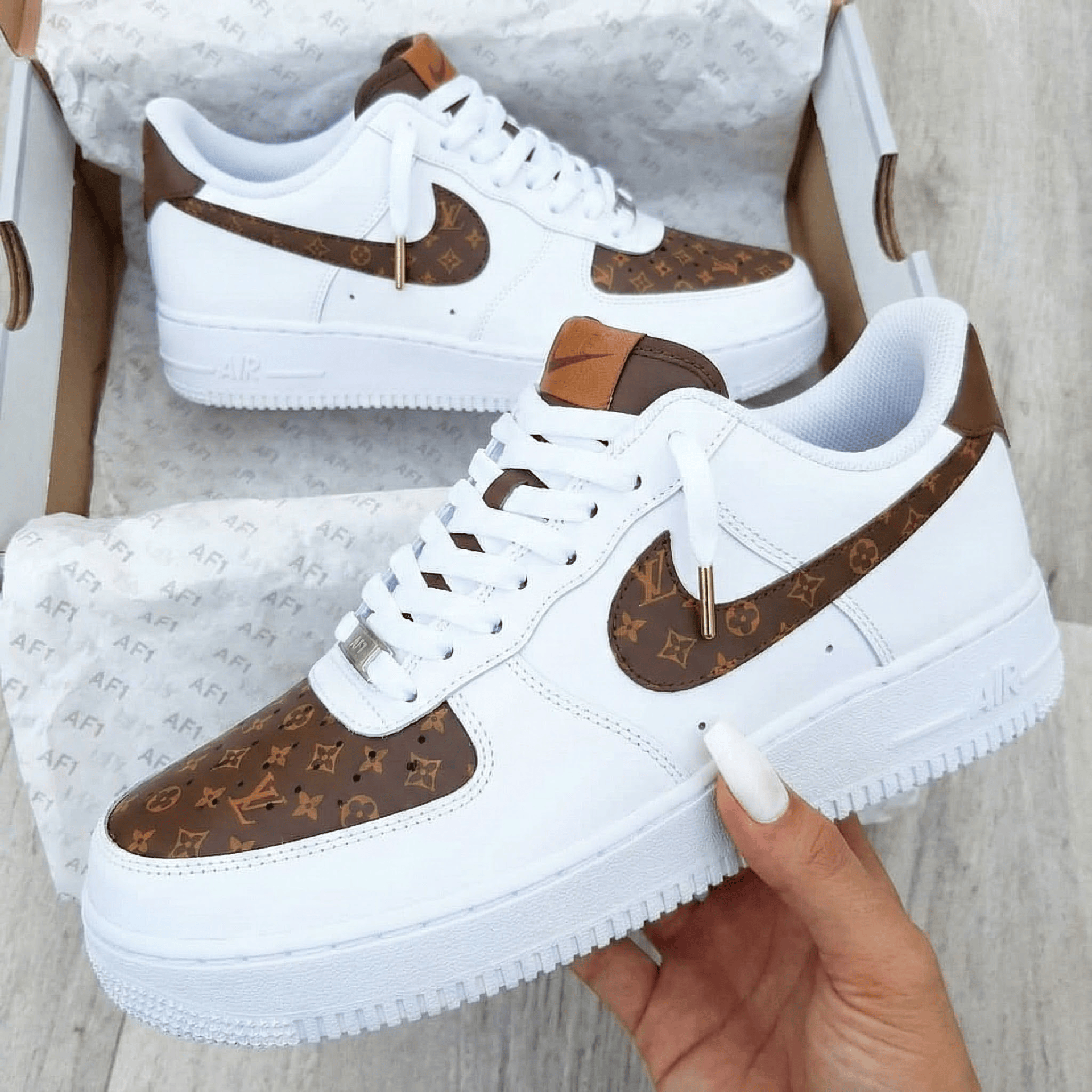 LV Pattern Brown Custom Air Force 1