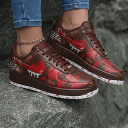 Blood Splatter Pattern Brown Red Custom Air Force 1 - view 2