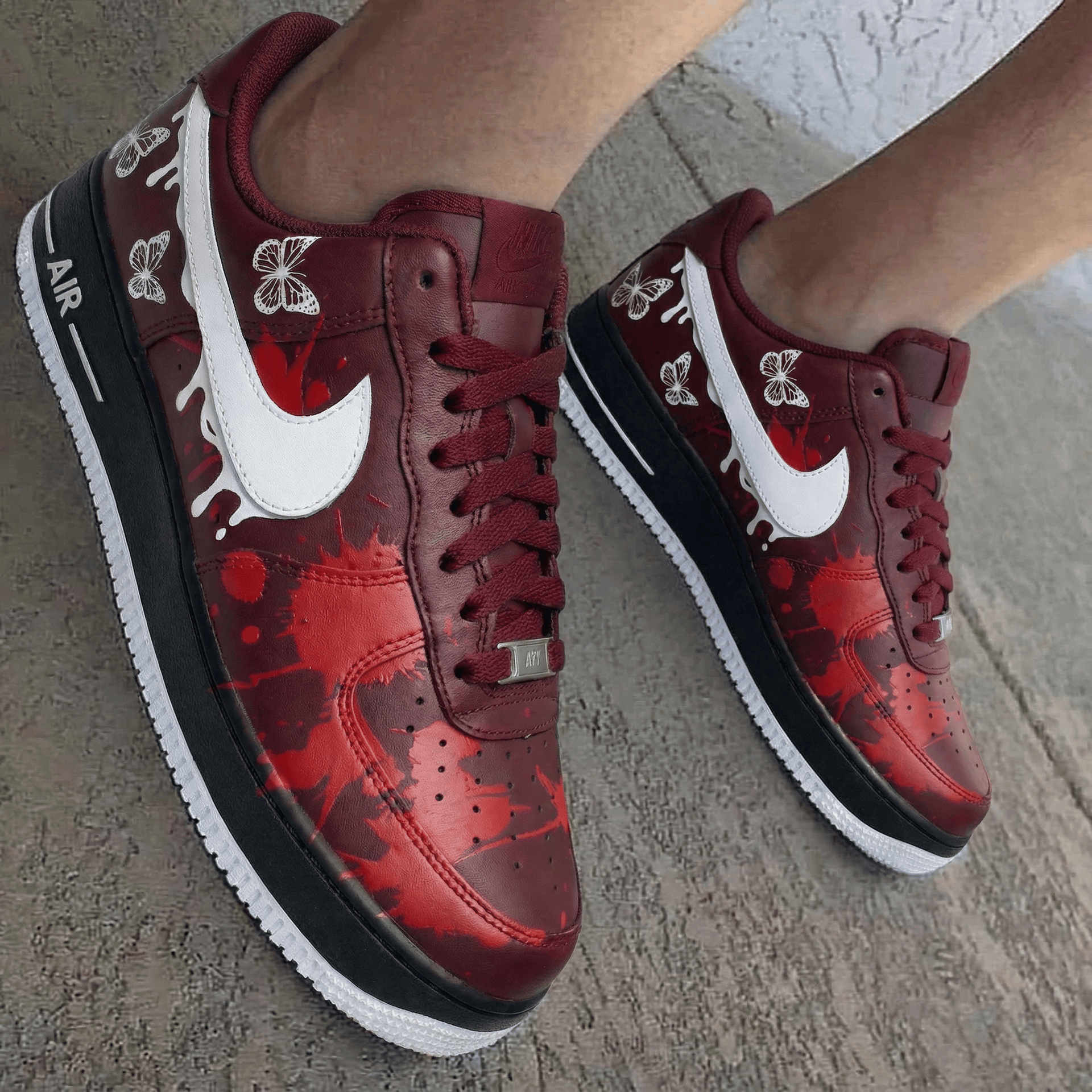 Butterflies Red White Custom Air Force 1