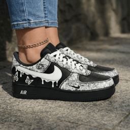 Butterflies Black White Custom Air Force 1 - view 2