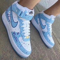Wedding Theme Baby Blue Custom Air Force 1 - view 2