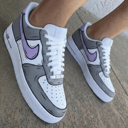 Comic Style Gray Baby Purple Custom Air Force 1