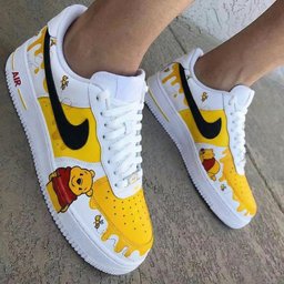 Winnie The Pooh Theme Yellow Custom Air Force 1 - view 2