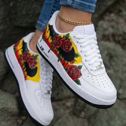 Rose Pattern Yellow Red Custom Air Force 1 - view 2