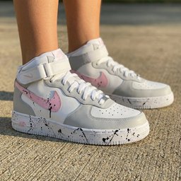 Splatter Pattern Baby Pink Grey Custom Air Force 1 - view 2