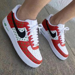Heart Pattern Red Green Custom Air Force 1 - view 2