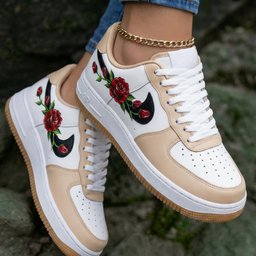 Rose Pattern Beige Custom Air Force 1 - view 2