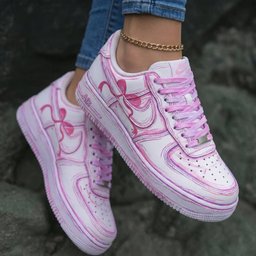 Flamingo Pattern Baby Pink Custom Air Force 1 - view 2