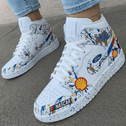Auto - themed Splatter Blue Gold Custom Air Force 1 - view 2