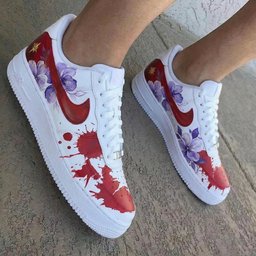 Floral Red Purple Custom Air Force 1 - view 2