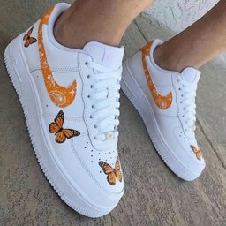 Butterflies Paisley Orange Custom Air Force 1 - view 2