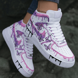 Butterflies Pink Purple Custom Air Force 1 - view 2