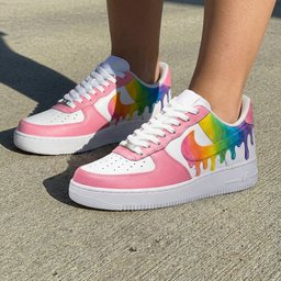 Rainbow Drip Baby Pink Custom Air Force 1 - view 2