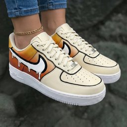Melted Pattern Orange Cream Custom Air Force 1 - view 2