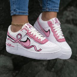 Ribbon Design Baby Pink Custom Air Force 1 - view 2