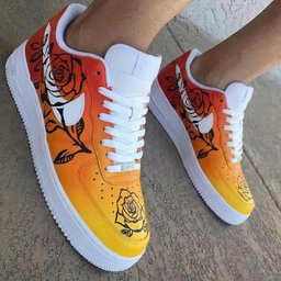 Rose Pattern Orange Red Custom Air Force 1 - view 2
