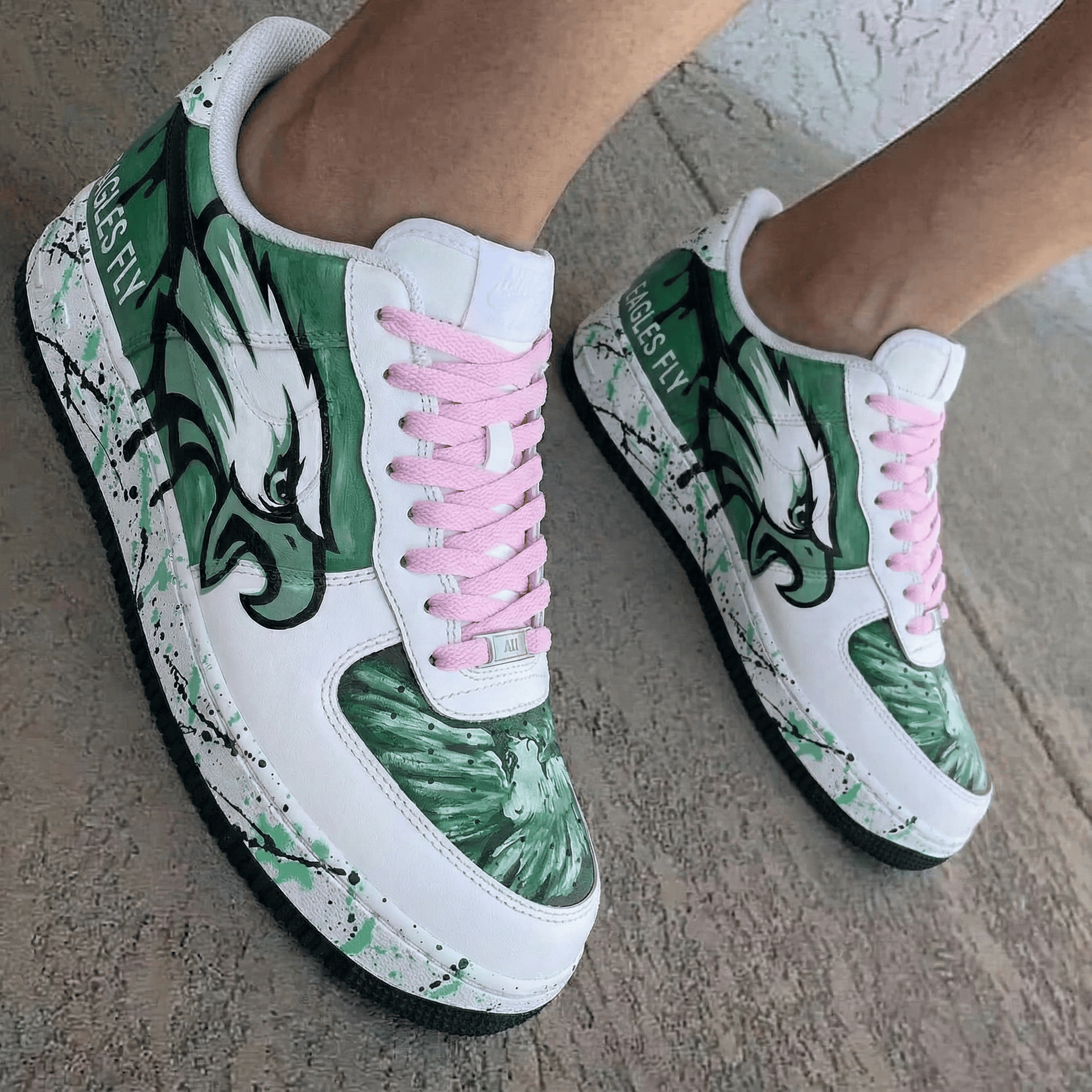 Eagle Pattern Baby Pink Custom Air Force 1