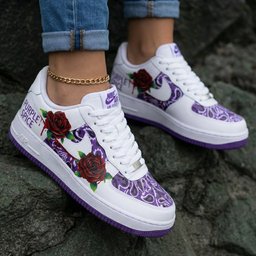 Rose and Paisley Pattern Purple Custom Air Force 1 - view 2