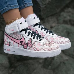 Butterflies Paisley Pink Custom Air Force 1 - view 2