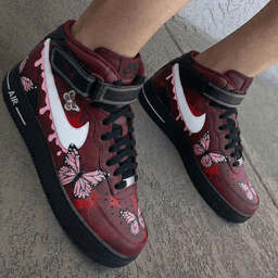 Butterflies Maroon Custom Air Force 1