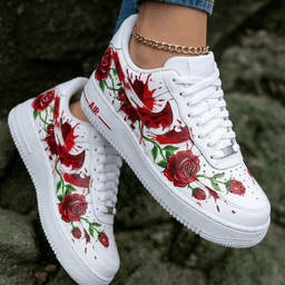 Rose Red Green Custom Air Force 1 - view 2