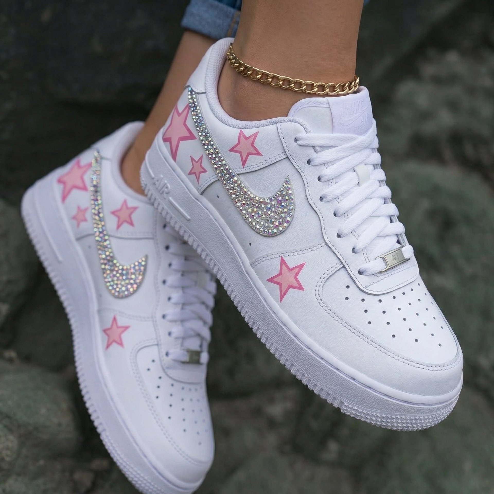 Star Rhinestone Pink Custom Air Force 1