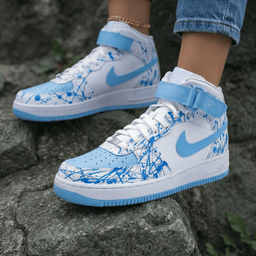 Splatter Baby Blue Custom Air Force 1 - view 2