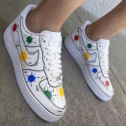 Splash Pattern Red Green Yellow Custom Air Force 1 - view 2