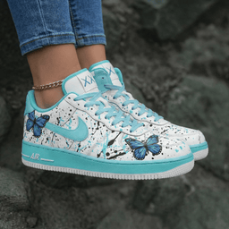 Butterflies Mint Baby Blue Custom Air Force 1 - view 2