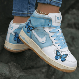 Butterflies Baby Blue White Custom Air Force 1 - view 2