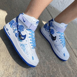 Rose Pattern Baby Blue and Lavender Custom Air Force 1