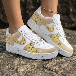 Yellow Flower Beige Custom Air Force 1 - view 2