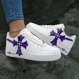Purple Cross White Purple Custom Air Force 1 - view 2