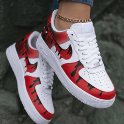 Bulls Theme Red Black Custom Air Force 1 - view 2