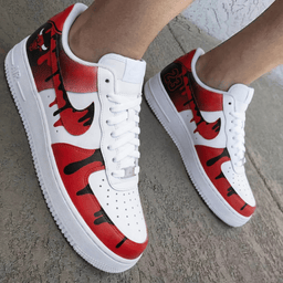 Bulls Theme Red Black Custom Air Force 1