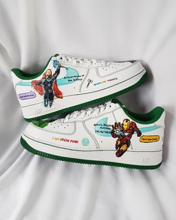Cartoon Hero Giant Blue Red Green Custom Air Force 1