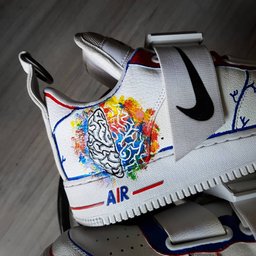 Sea Wave Fish Blue Orange Brown Custom Air Force 1 - view 5