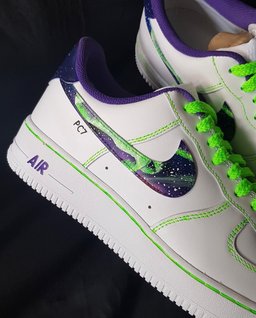 Purple Green White Custom Air Force 1 - view 2