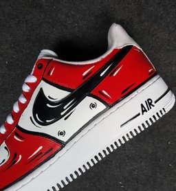 Red Black Custom Air Force 1 - view 3