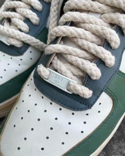 Camouflage Swoosh Green White Custom Air Force 1 - view 5