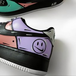 Navy Blue Pink Purple Reverse Swoosh Custom Air Force 1 - view 4
