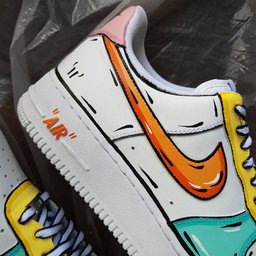 Orange Blue Yellow Whit Custom Air Force 1 - view 2