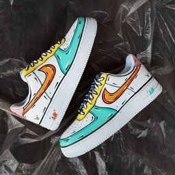 Orange Blue Yellow Whit Custom Air Force 1 - view 4