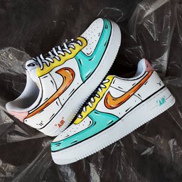 Orange Blue Yellow Whit Custom Air Force 1