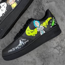 Cartoon Role Black Green White Yellow Custom Air Force 1 - view 2
