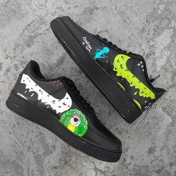 Cartoon Role Black Green White Yellow Custom Air Force 1 - view 6